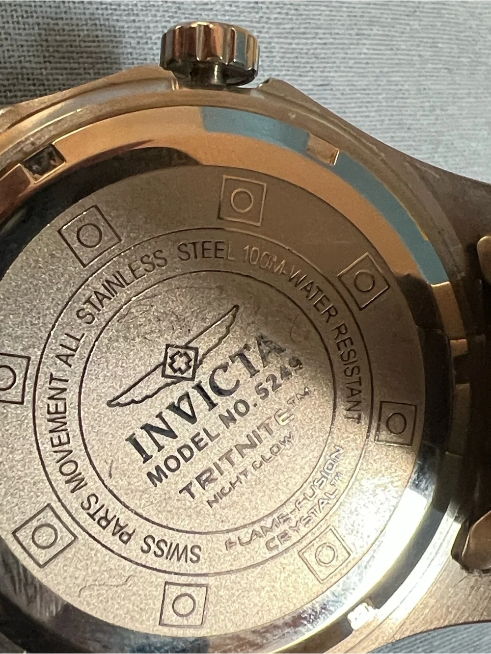 Invicta Two-Tone Silver Watch with Silver Face & Dials. Model 5249